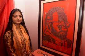 modi art made from 25000 rice by baranasi girl ankita berma