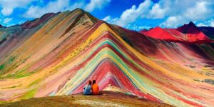 The famous peru's rainbow mountain