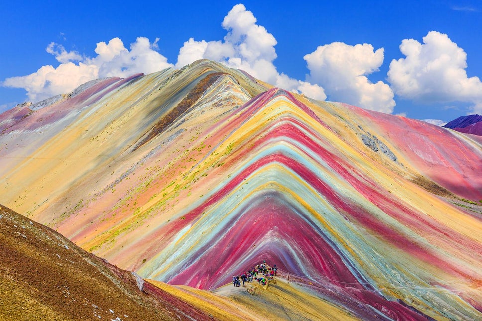 The famous peru's rainbow mountain 