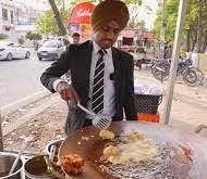 a man sells chat with wearing suit