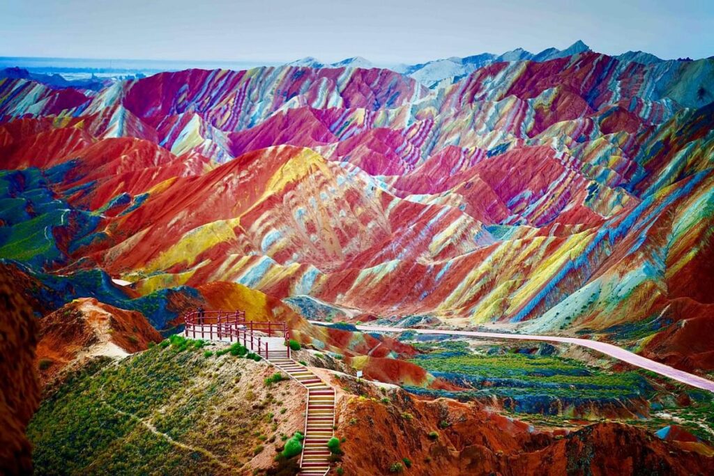 The famous peru's rainbow mountain 